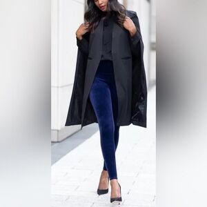 SPANX Navy Blue Velvet Velour Leggings